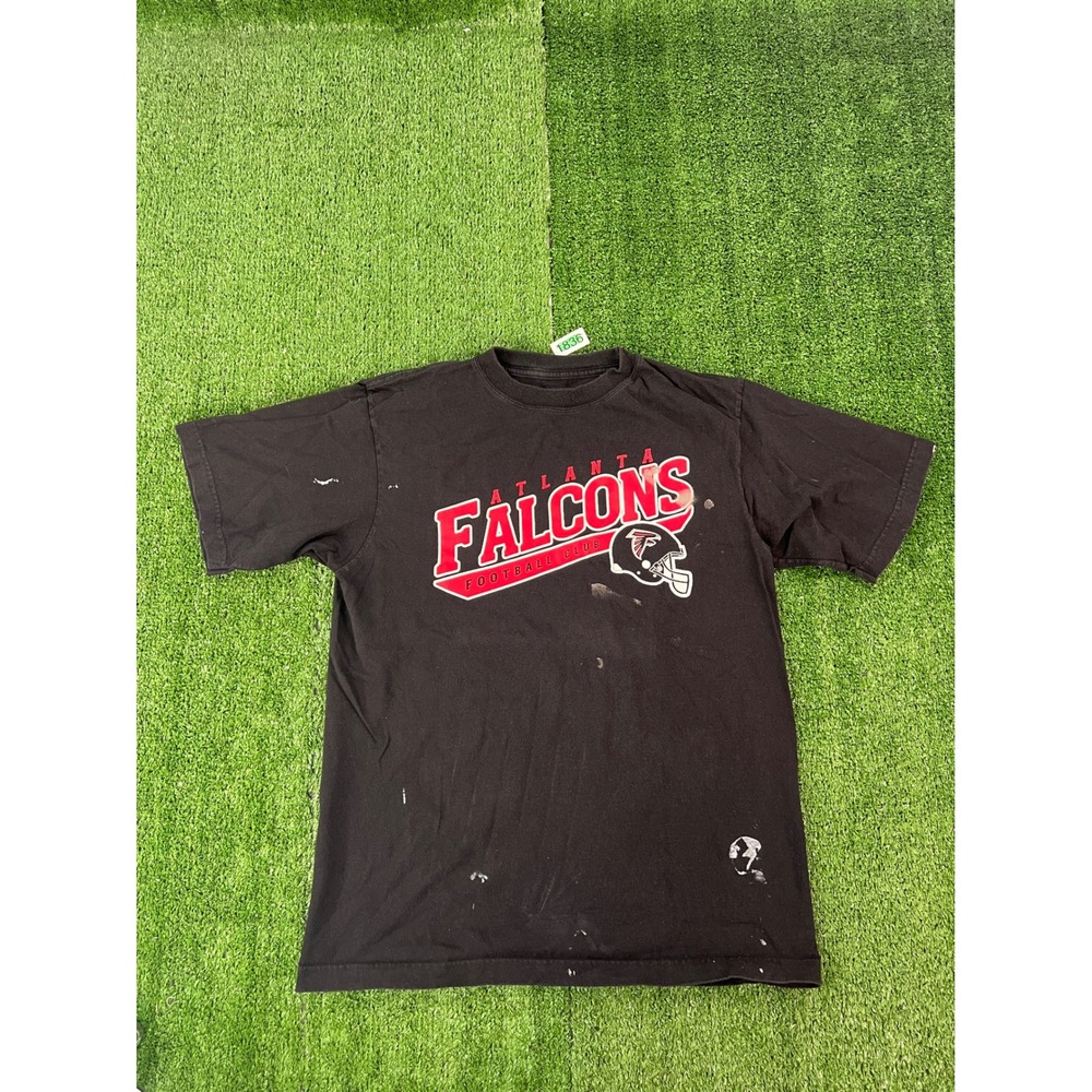 Reebok Atlanta Falcons NFL Graphic T-Shirt Mens Medium Black Distressed Paint